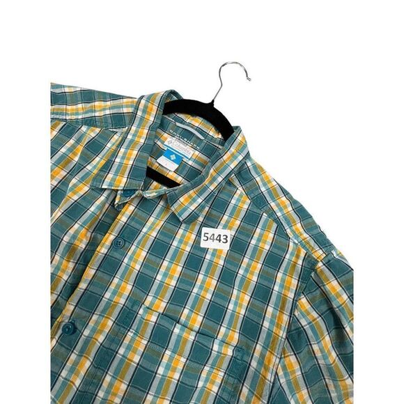 Columbia Men's Omni-Shade Short Sleeve Plaid Shirt Size L Sun Protection 100% Co - Picture 10 of 10